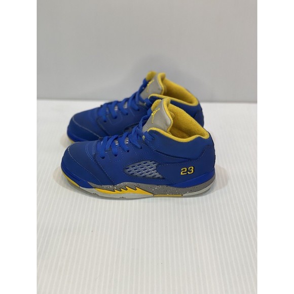 Air Jordan 5 Laney JSP Royal Blue Yellow Child/Toddler/Kids Size 10c Little Boys - Picture 5 of 10